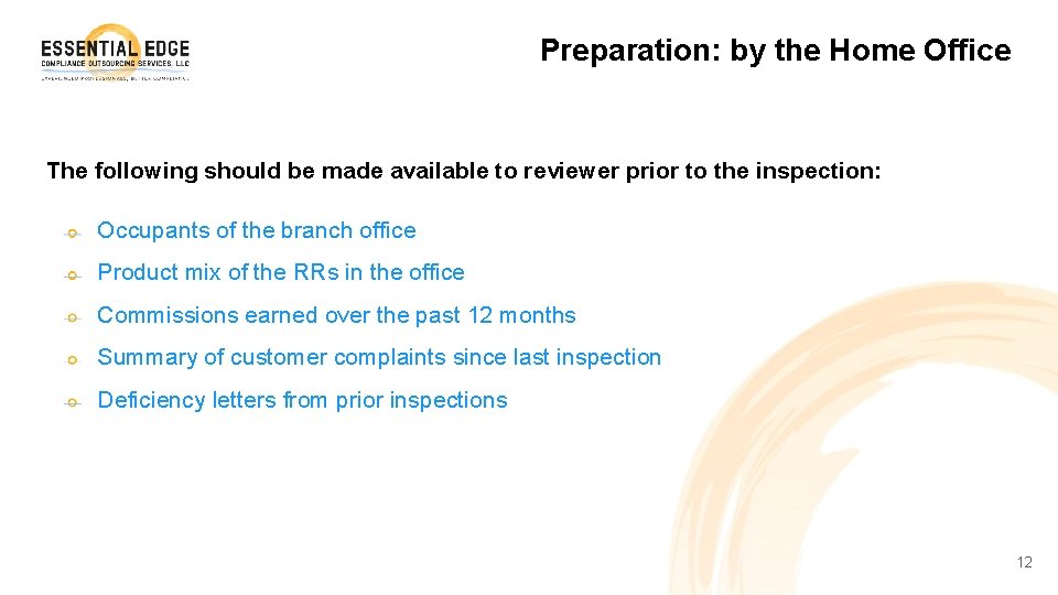 Preparation: by the Home Office The following should be made available to reviewer prior