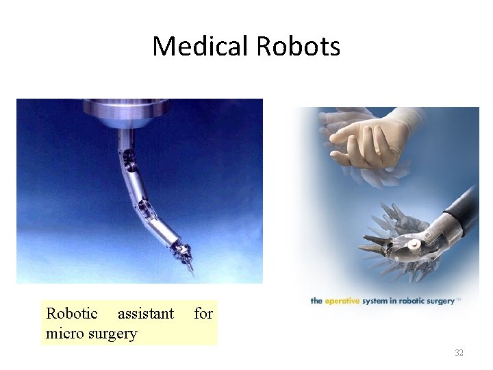 Medical Robots Robotic assistant micro surgery for 32 