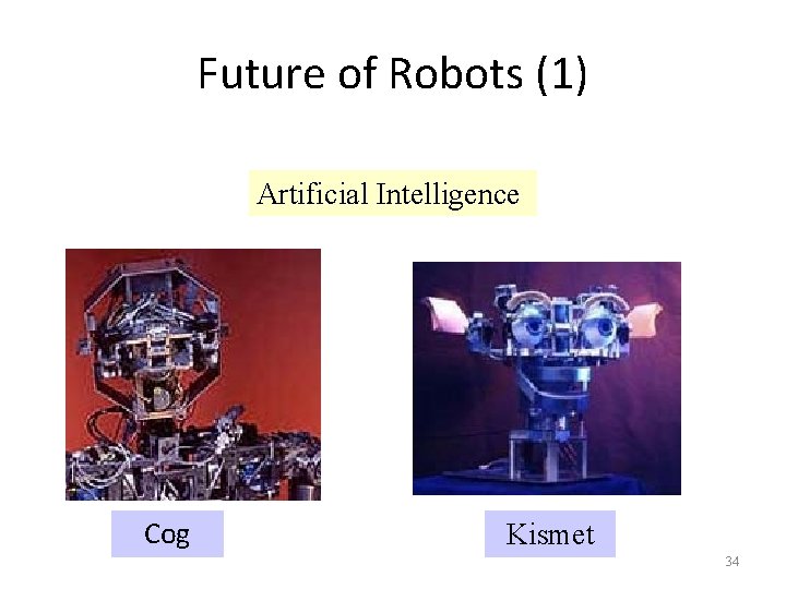 Future of Robots (1) Artificial Intelligence Cog Kismet 34 