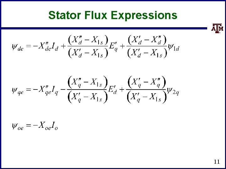 Stator Flux Expressions 11 