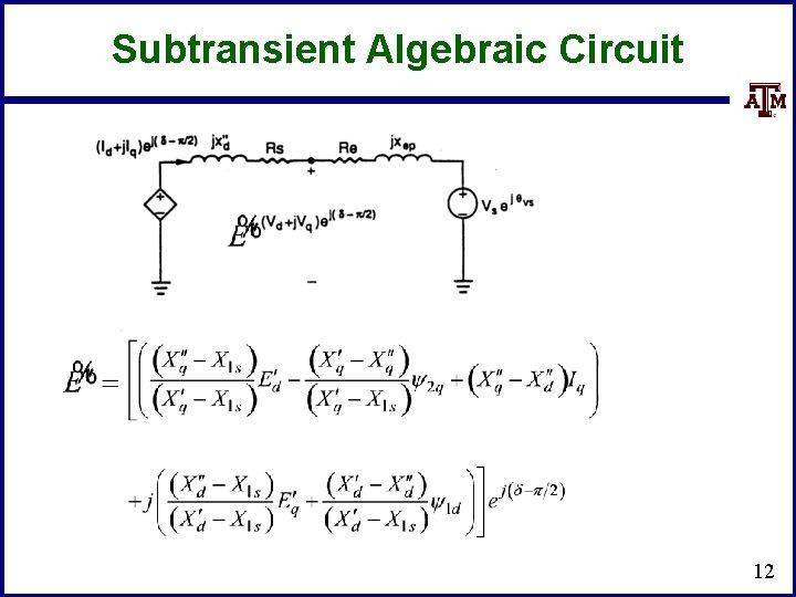 Subtransient Algebraic Circuit 12 