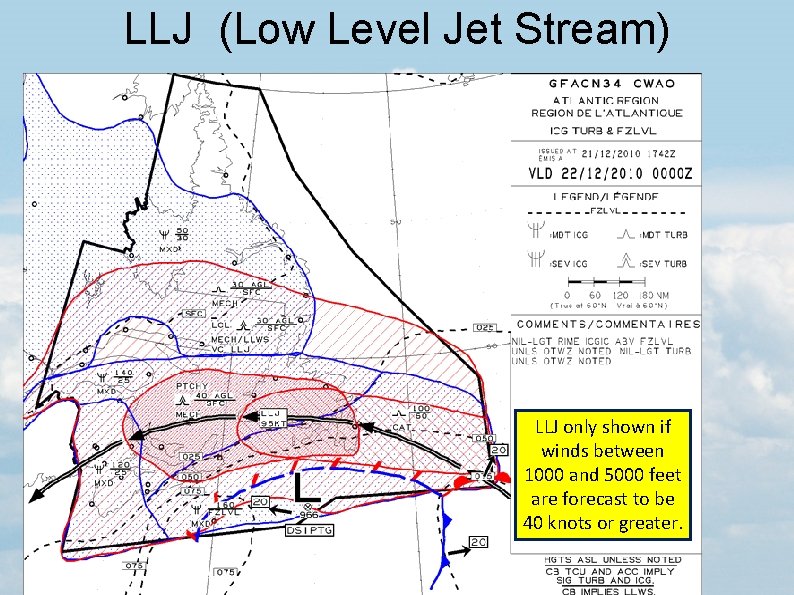 LLJ (Low Level Jet Stream) LLJ only shown if winds between 1000 and 5000