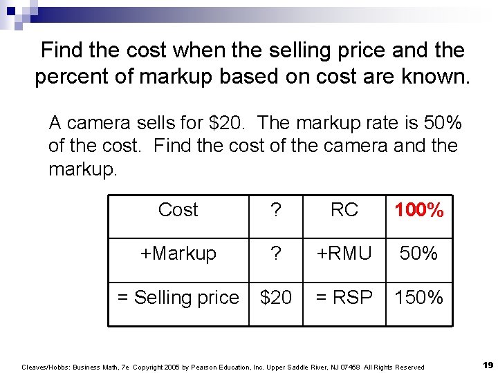 Find the cost when the selling price and the percent of markup based on
