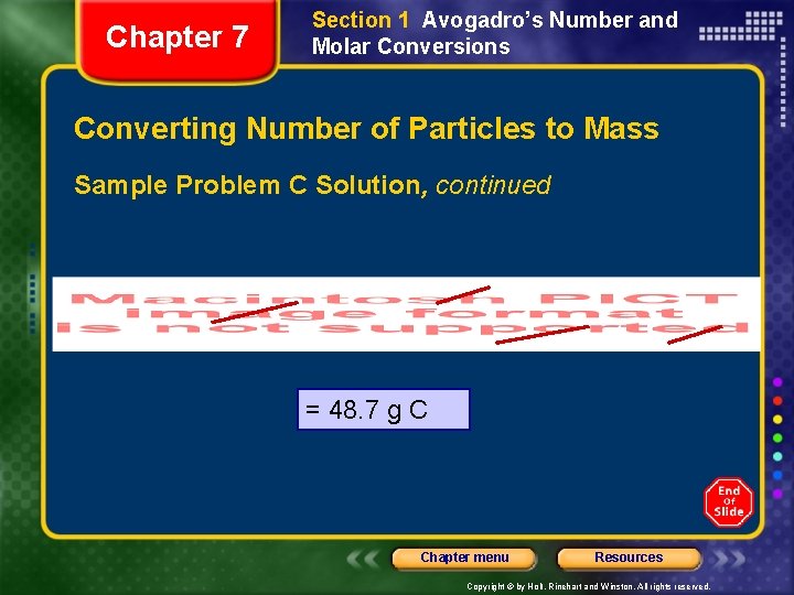 Chapter 7 Section 1 Avogadro’s Number and Molar Conversions Converting Number of Particles to