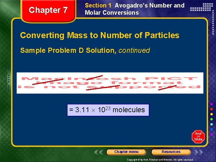 Chapter 7 Section 1 Avogadro’s Number and Molar Conversions Converting Mass to Number of