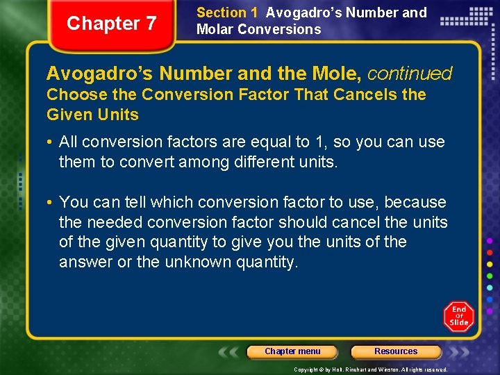 Chapter 7 Section 1 Avogadro’s Number and Molar Conversions Avogadro’s Number and the Mole,