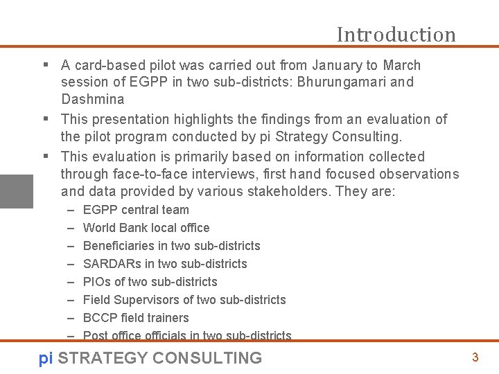 Introduction § A card-based pilot was carried out from January to March session of