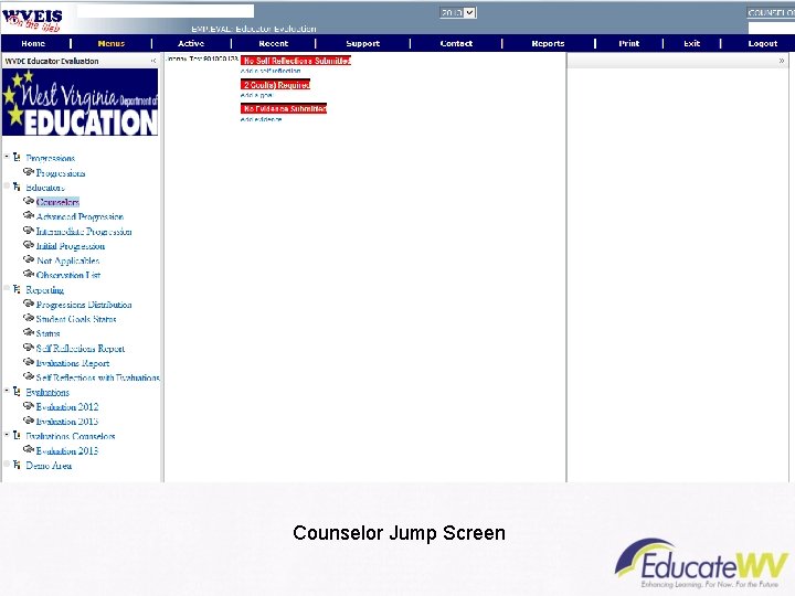 Counselor Jump Screen 