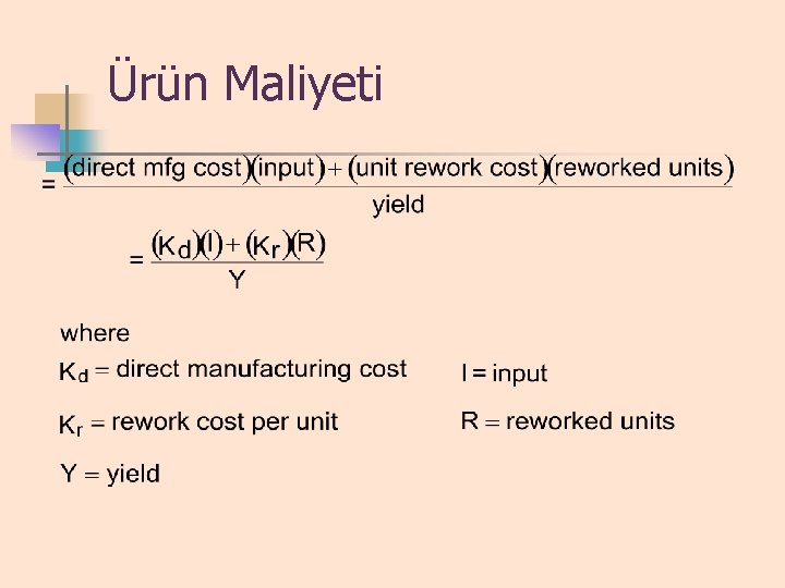 Ürün Maliyeti 