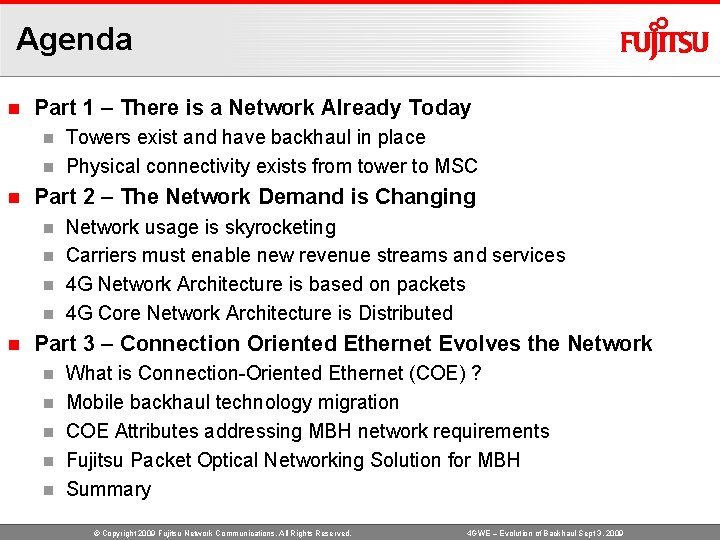 Agenda n Part 1 – There is a Network Already Today Towers exist and