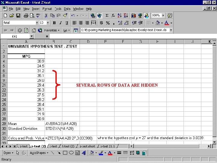 SEVERAL ROWS OF DATA ARE HIDDEN SEVERAL ROWS OF DATA ARE HIDDEN