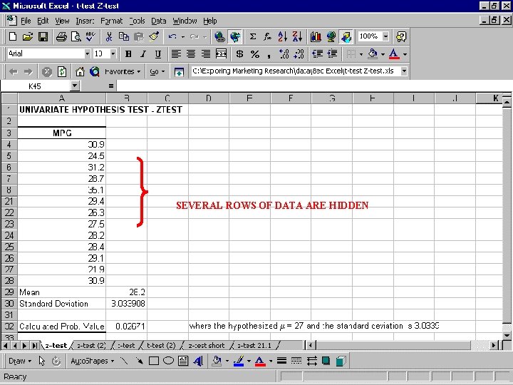SEVERAL ROWS OF DATA ARE HIDDEN SEVERAL ROWS OF DATA ARE HIDDEN