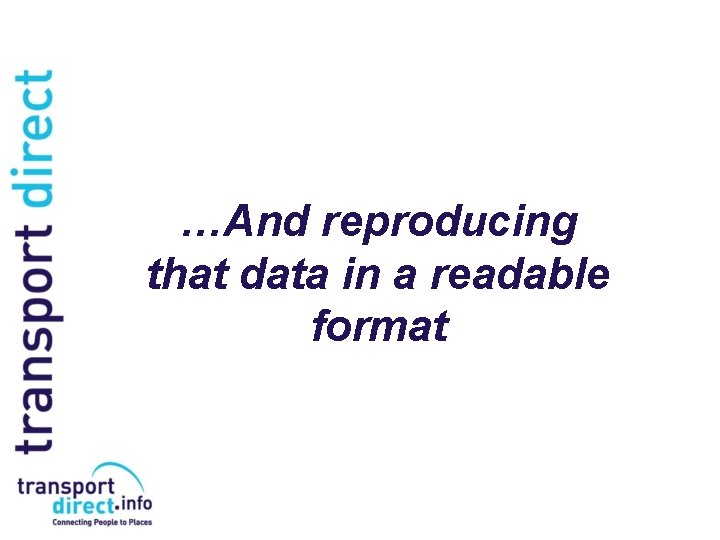 …And reproducing that data in a readable format 