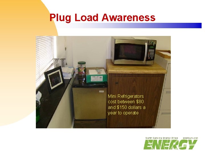 Plug Load Awareness Mini Refrigerators cost between $80 and $150 dollars a year to
