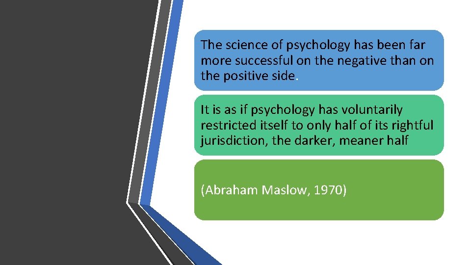 The science of psychology has been far more successful on the negative than on