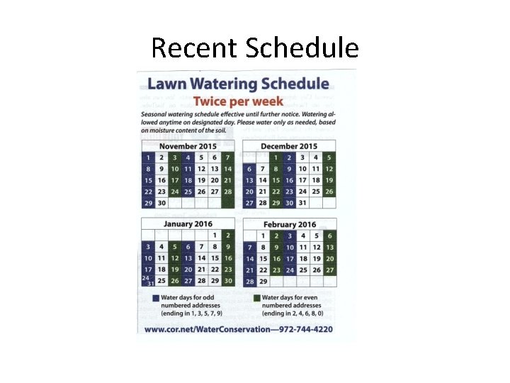 Recent Schedule Recent Schedule