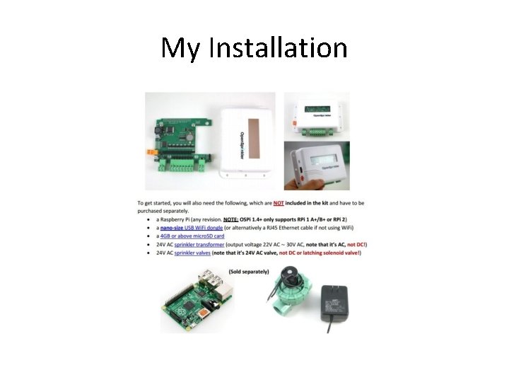 My Installation My Installation