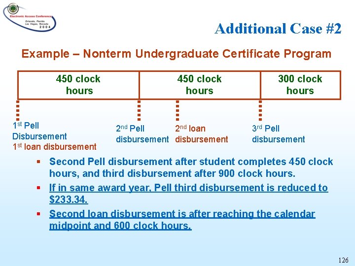 Additional Case #2 Example – Nonterm Undergraduate Certificate Program 450 clock hours 1 st