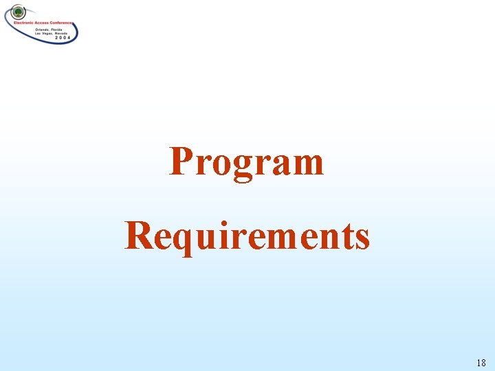 Program Requirements 18 