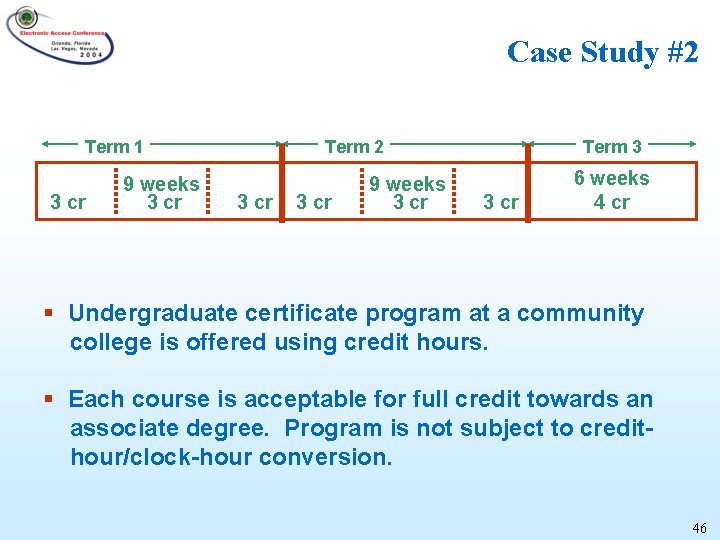 Case Study #2 Term 1 3 cr 9 weeks 3 cr Term 2 3