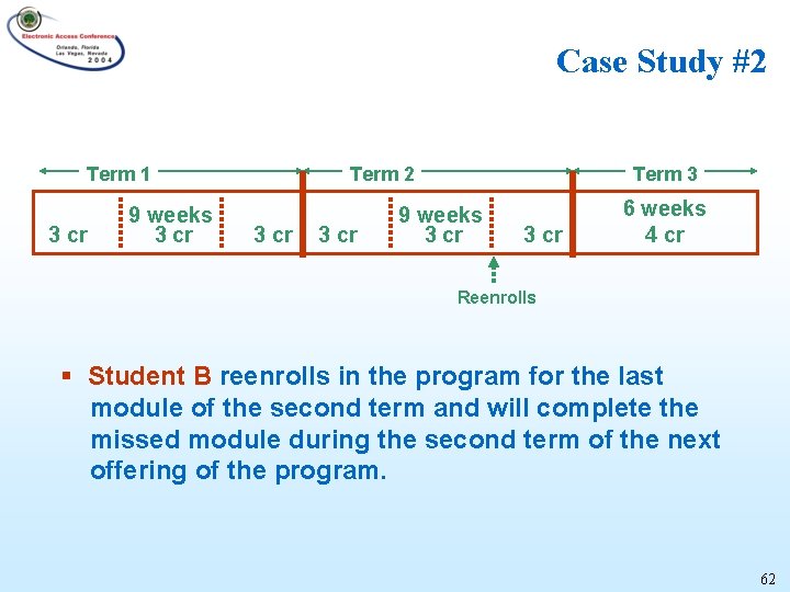 Case Study #2 Term 1 3 cr 9 weeks 3 cr Term 2 3