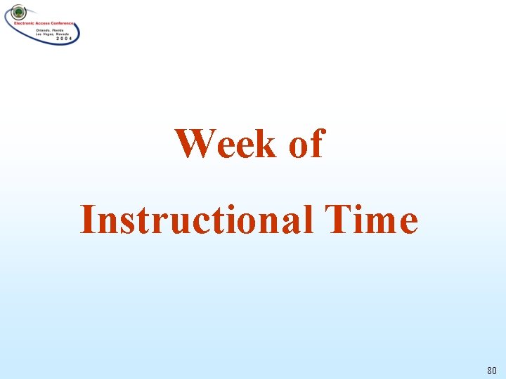 Week of Instructional Time 80 