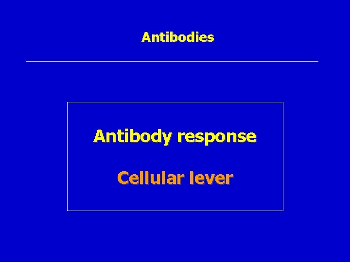 Antibodies Antibody response Cellular lever 