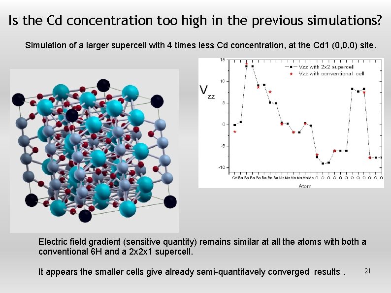 Is the Cd concentration too high in the previous simulations? Simulation of a larger