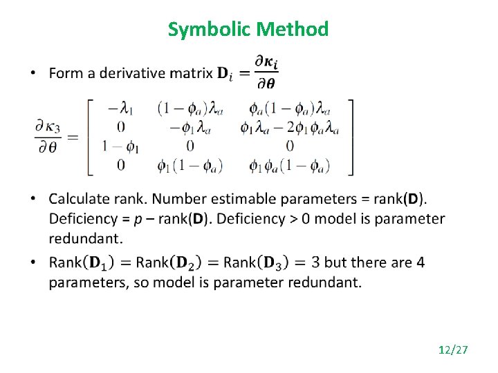 Symbolic Method • 12/27 