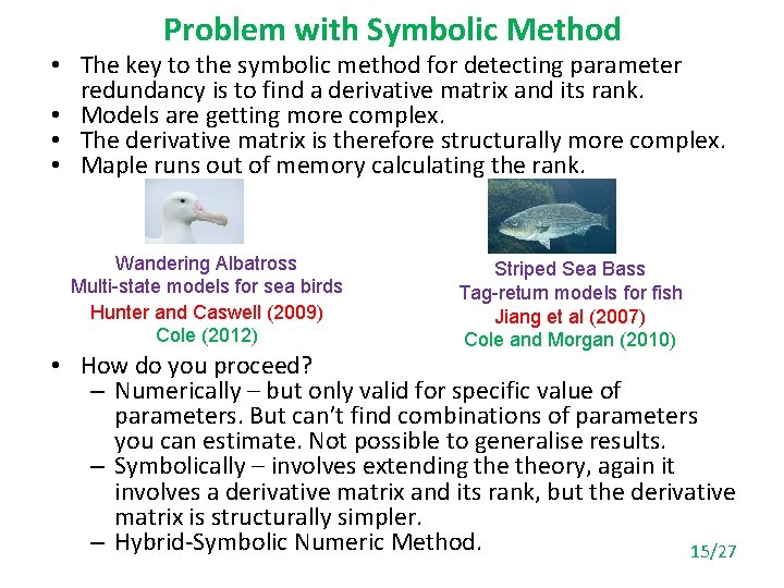 Problem with Symbolic Method • The key to the symbolic method for detecting parameter