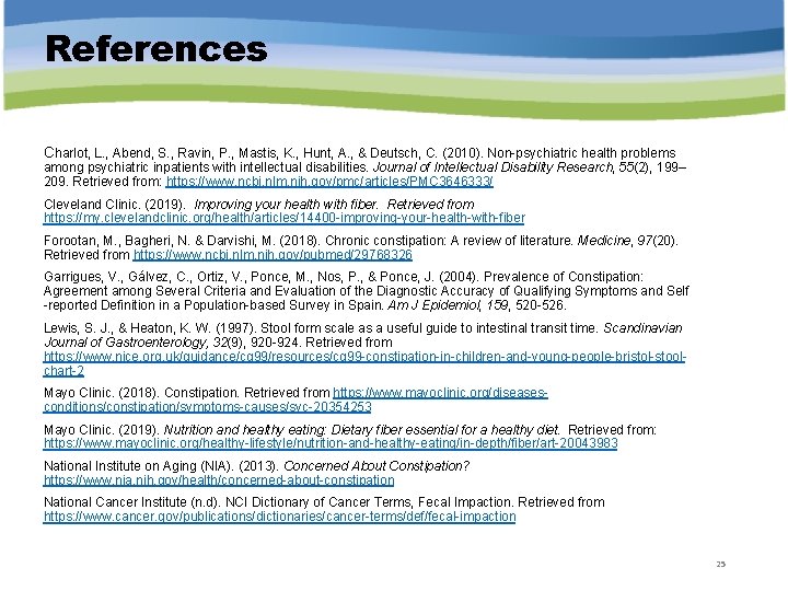 References Charlot, L. , Abend, S. , Ravin, P. , Mastis, K. , Hunt,