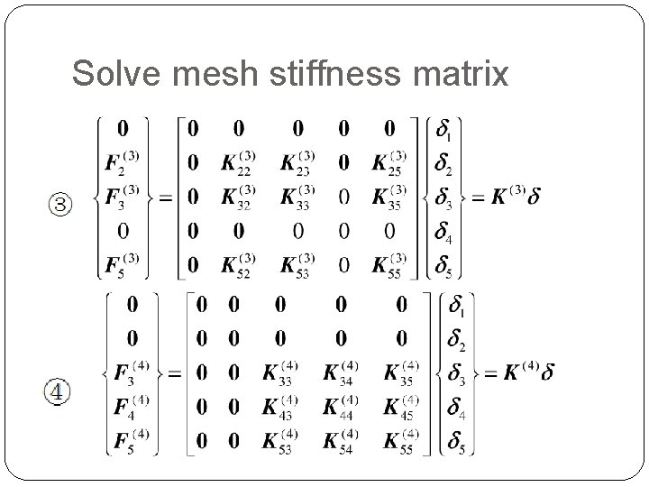 Solve mesh stiffness matrix 