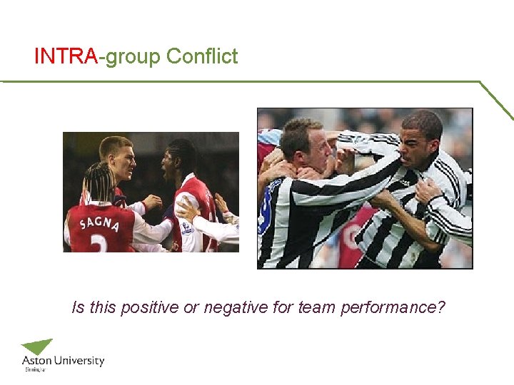 INTRA-group Conflict Is this positive or negative for team performance? 
