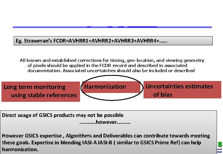 Eg. Strawman’s FCDR=AVHRR 1+AVHRR 2+AVHRR 3+AVHRR 4+…… All known and established corrections for timing,