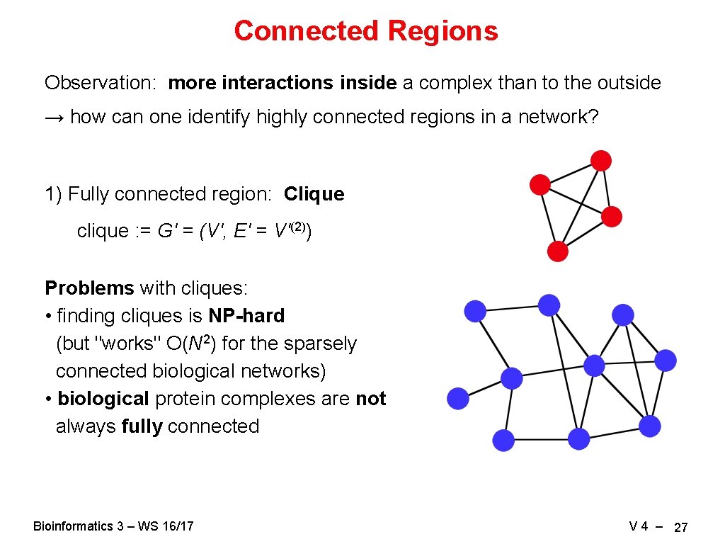 Connected Regions Observation: more interactions inside a complex than to the outside → how