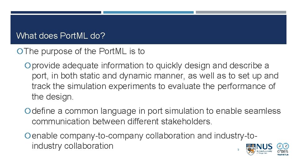 What does Port. ML do? The purpose of the Port. ML is to provide What does Port. ML do? The purpose of the Port. ML is to provide