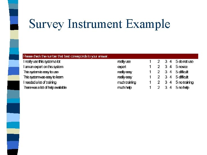 Survey Instrument Example 