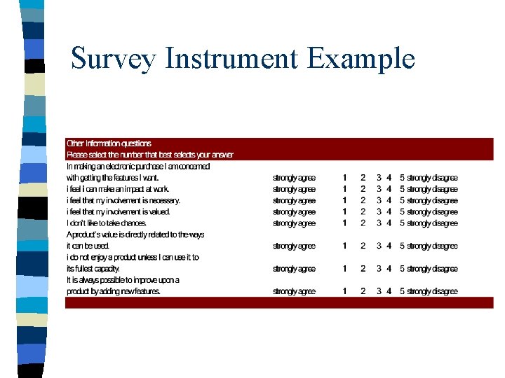 Survey Instrument Example 