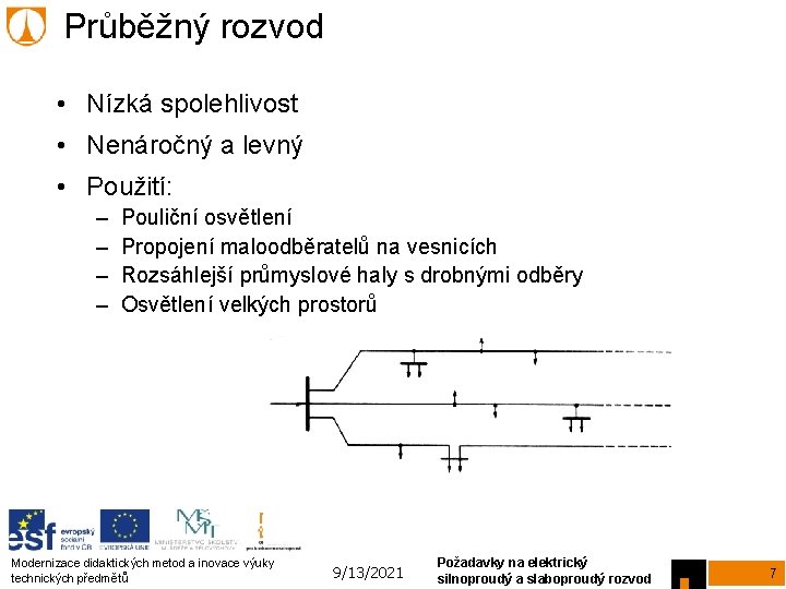 Průběžný rozvod • Nízká spolehlivost • Nenáročný a levný • Použití: – – Pouliční