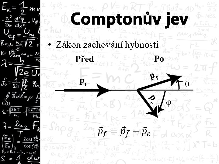 Comptonův jev • Zákon zachování hybnosti 