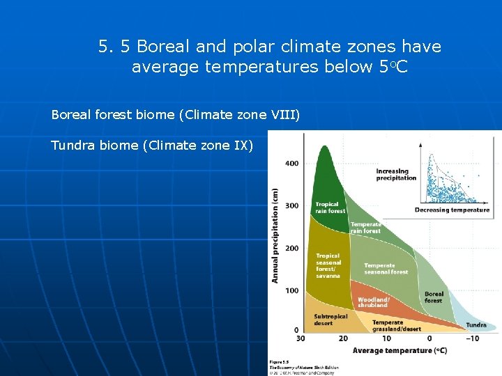 5. 5 Boreal and polar climate zones have average temperatures below 5 o. C