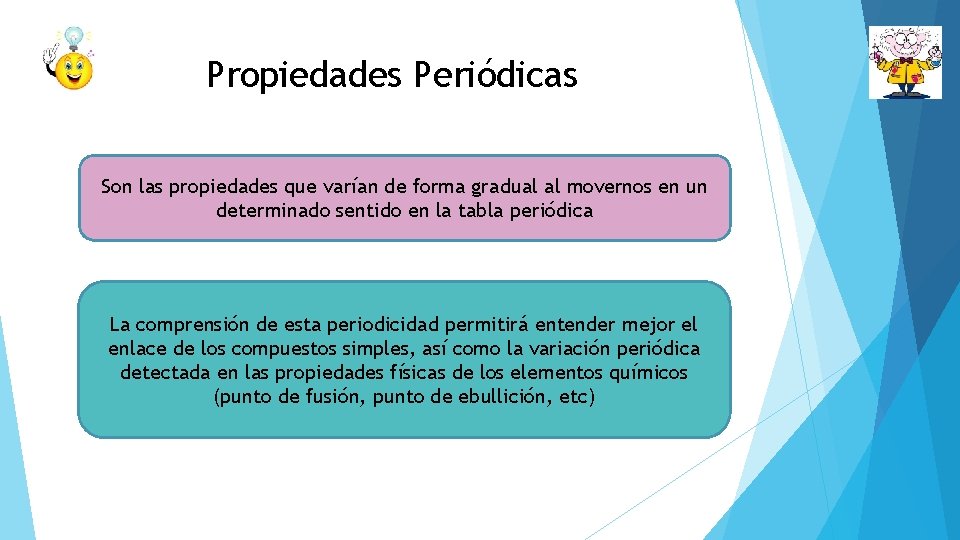 Propiedades Periódicas Son las propiedades que varían de forma gradual al movernos en un