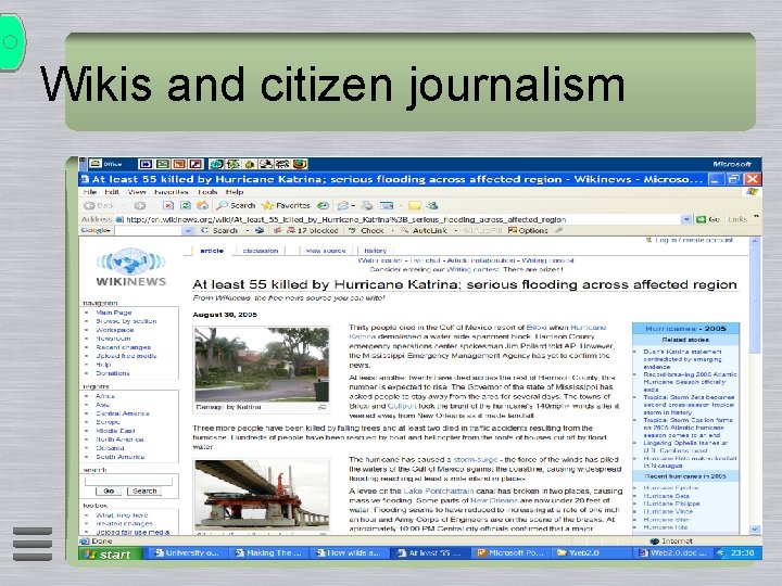 Wikis and citizen journalism 