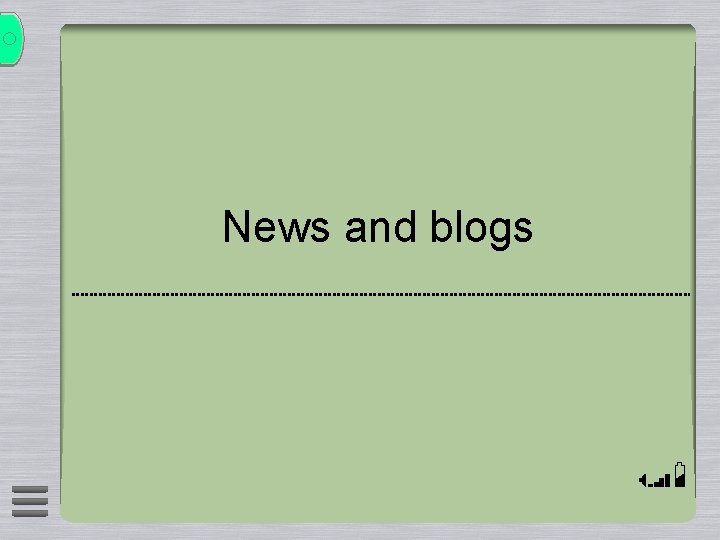 News and blogs 