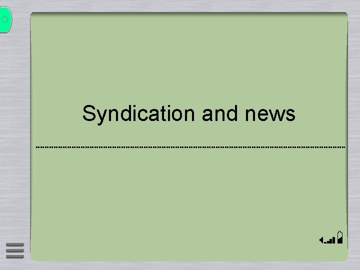 Syndication and news 