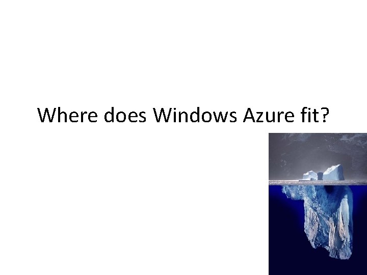 Where does Windows Azure fit? 