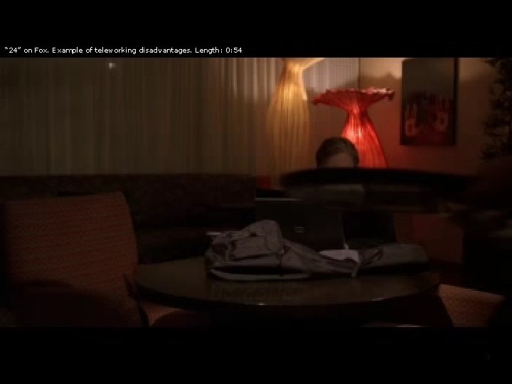 “ 24” on Fox. Example of teleworking disadvantages. Length: 0: 54 14 