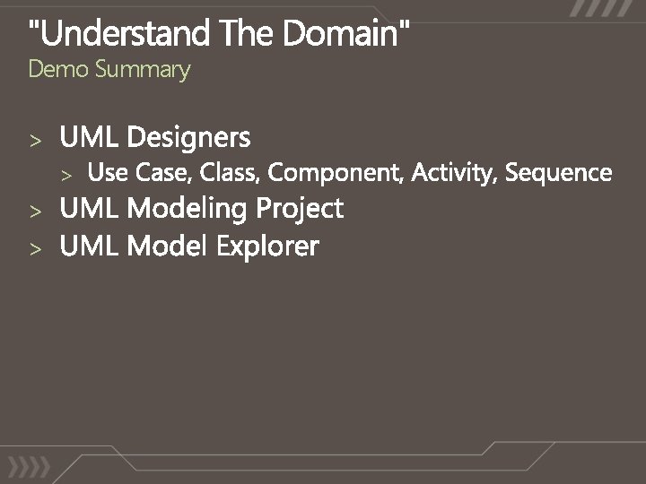 Demo Summary > > 