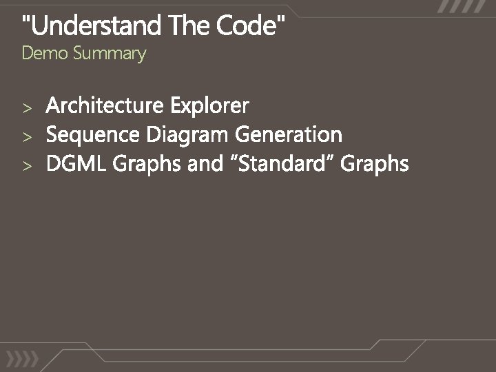 Demo Summary > > > 