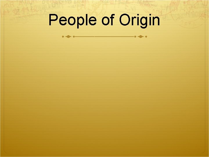 People of Origin 